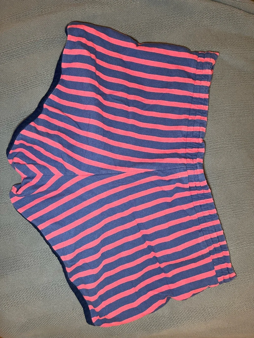 JCREW Striped Navy and Pink Knit Shorts